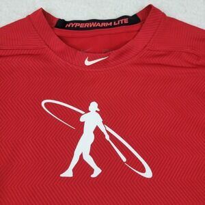 Nike Pro Combat Shirt Mens 2XL Red Hyperwarm Lite Dri-Fit Long Sleeve Pullover